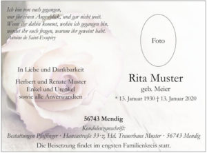 Bestattungen Pfaffinger Mendig Andernach Kell Trauer W3